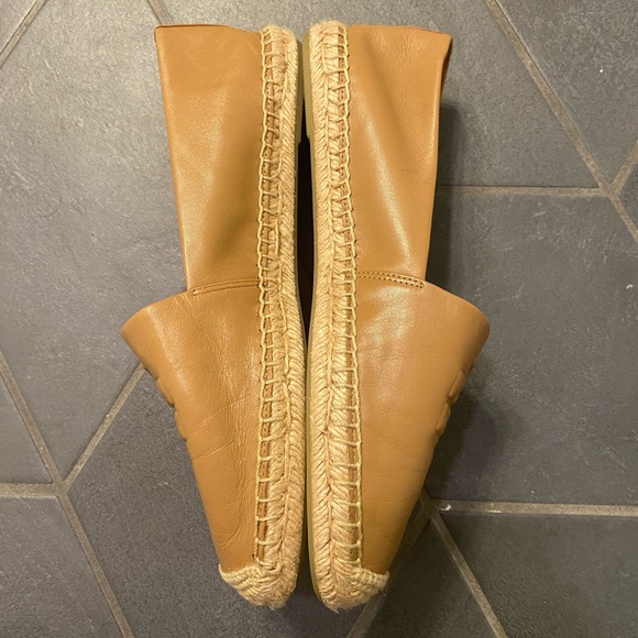 Tory Burch Brown Leather Espadrille Loafers - Picture 3 of 7